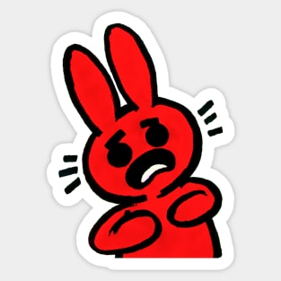 Scared Rabbit Sticker